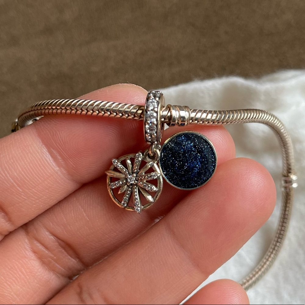 Authentic Pandora Bracelet with 3 Charms Limited Edition - Picture 9 of 16